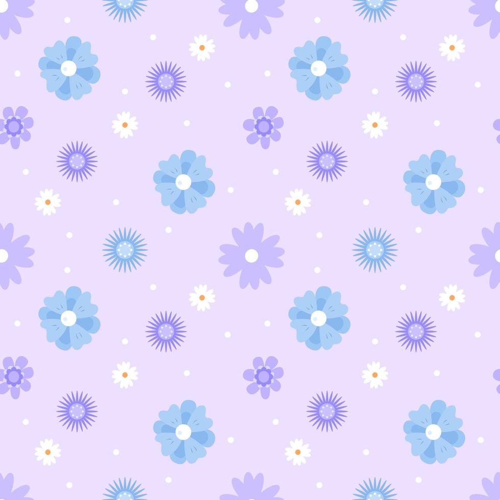 Purple flowers aesthetic seamless pattern background 21552603 Vector