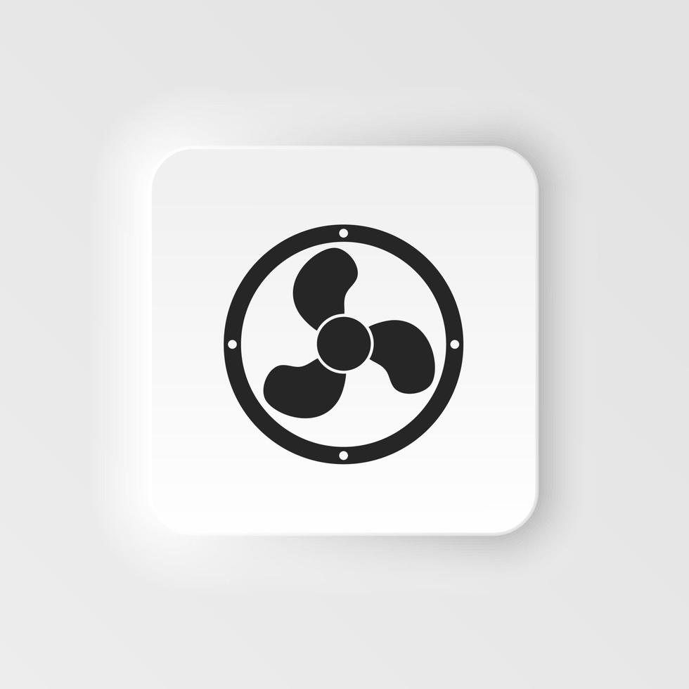 fan neumorphic icon Vector. Simple flat symbol. Perfect Black pictogram illustration . on white background vector