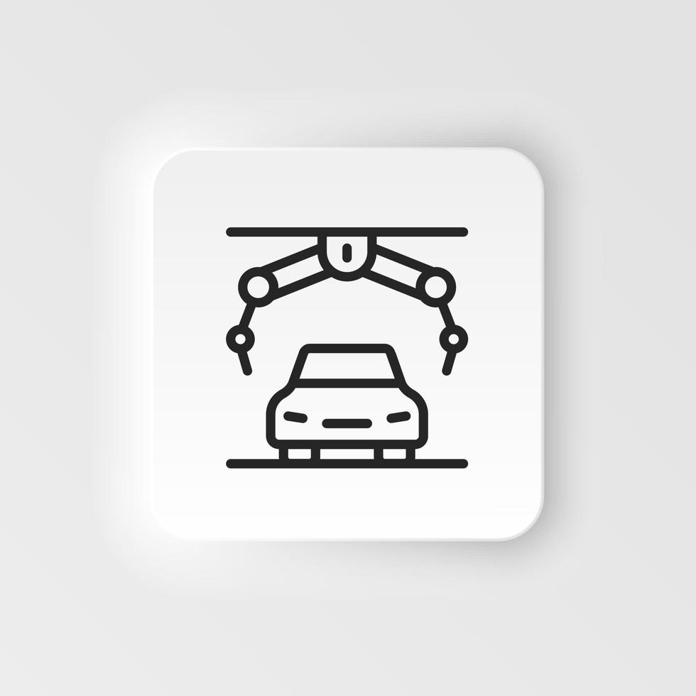 Assembly robot, automobile robot icon - Vector neumorphic style vector icon