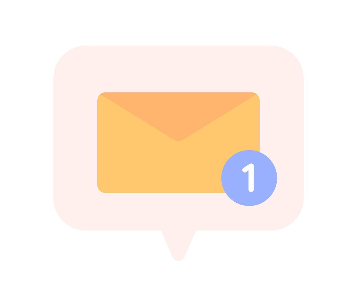 Notification bubble about new email semi flat color vector icon