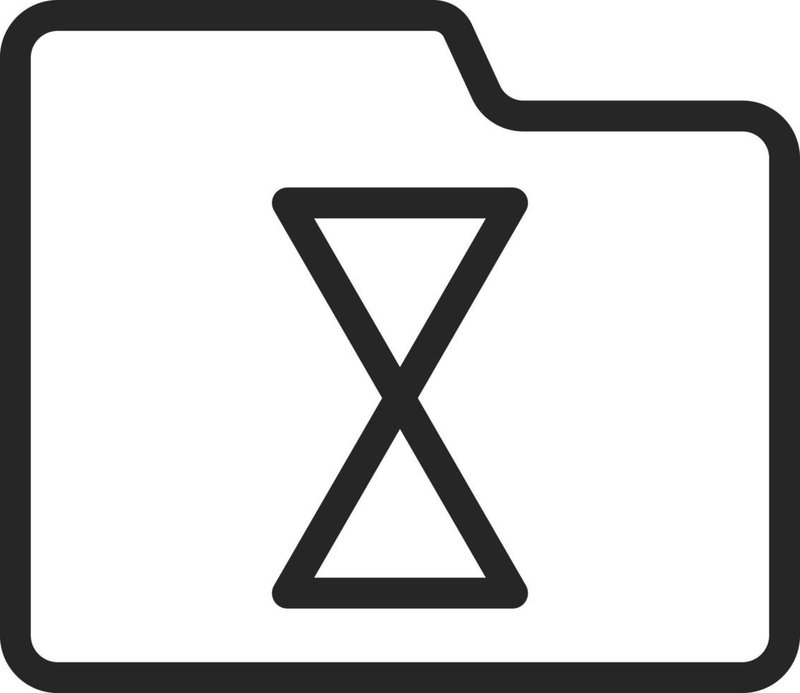 Delay, folder, progress vector icon. Multimedia minimalist outline vector icon. on white background