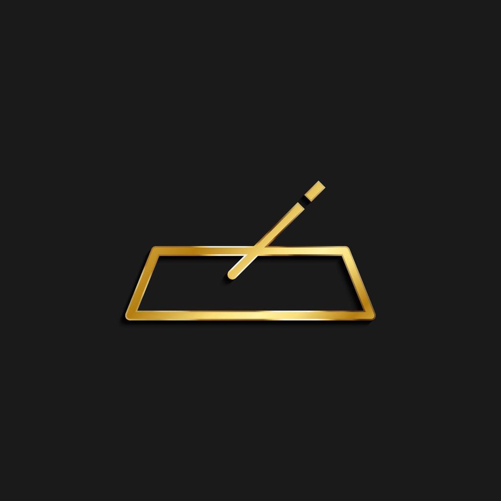 fill, form gold icon. Vector illustration of golden dark background .