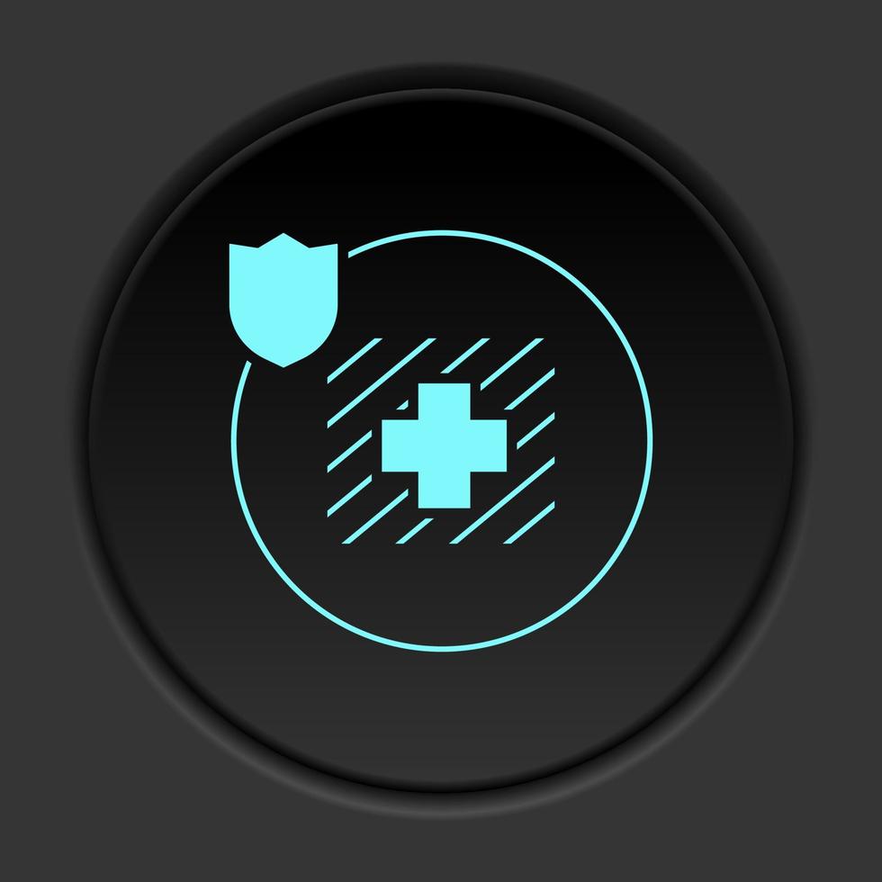 Dark button flat icons on round backgrounds. Building construction insurance dark circle vector icon on darken background