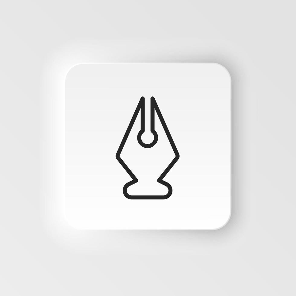 Ink, pen, tool vector icon. Element of design tool for mobile concept and web apps vector. Thin neumorphic style vector icon for website design on neumorphism white background