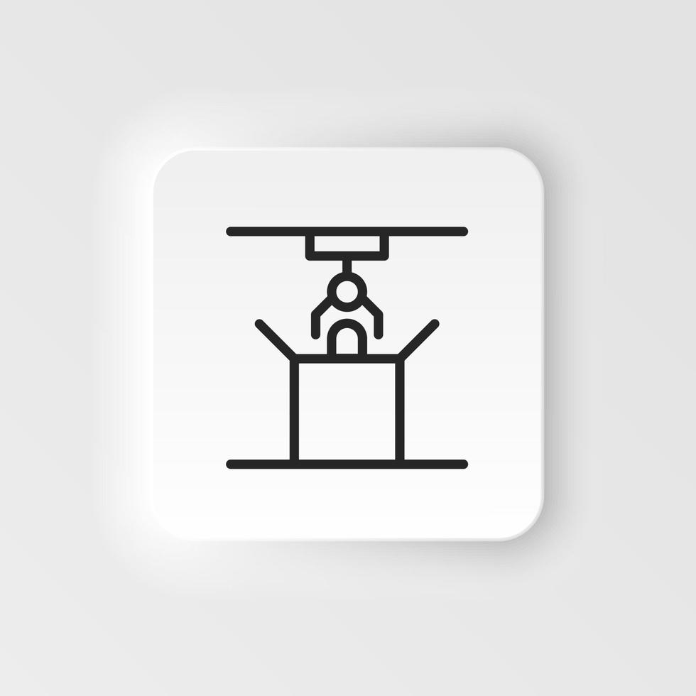 Industrial arm, loading robot icon - Vector neumorphic style vector icon