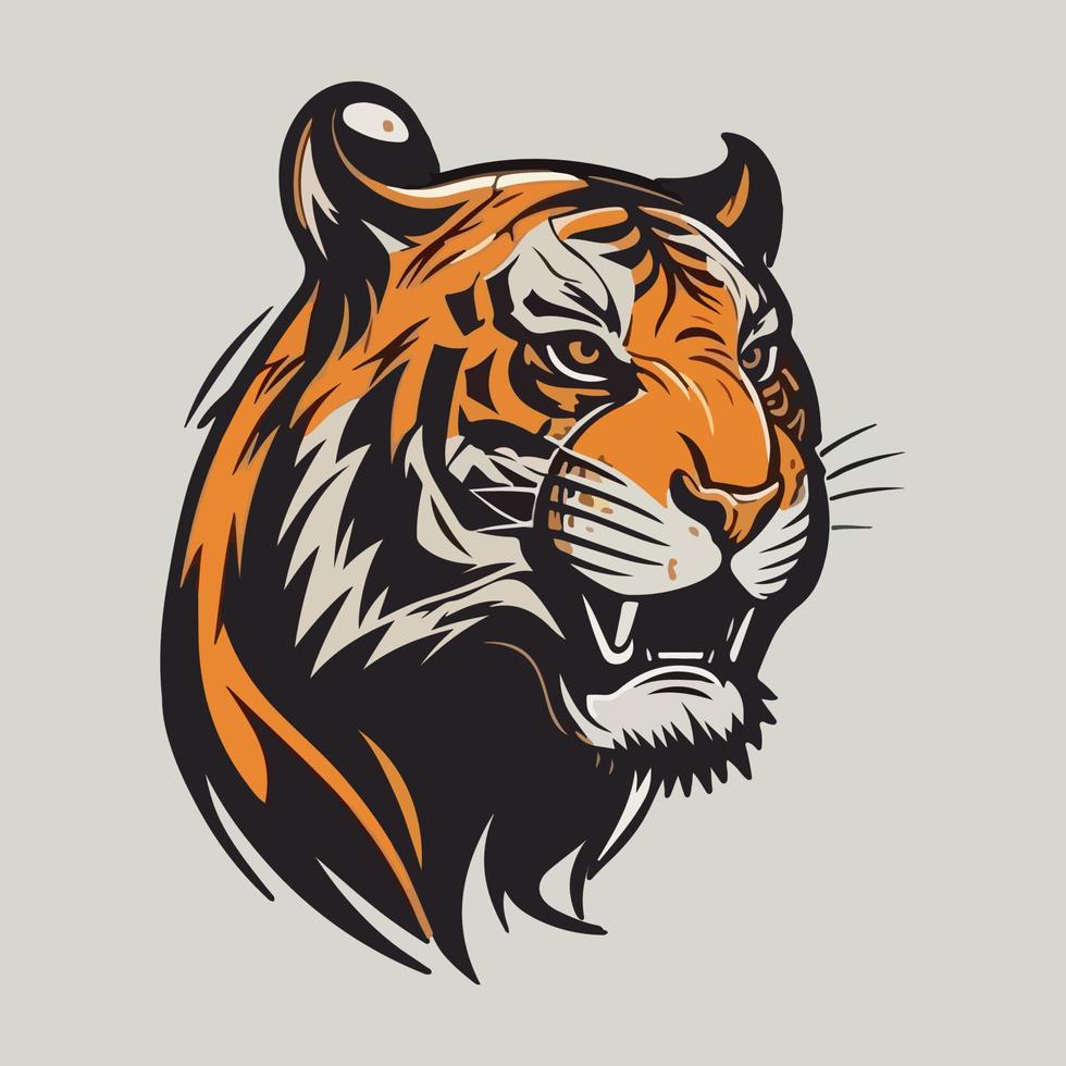 Tigre cara mascota vector ilustración