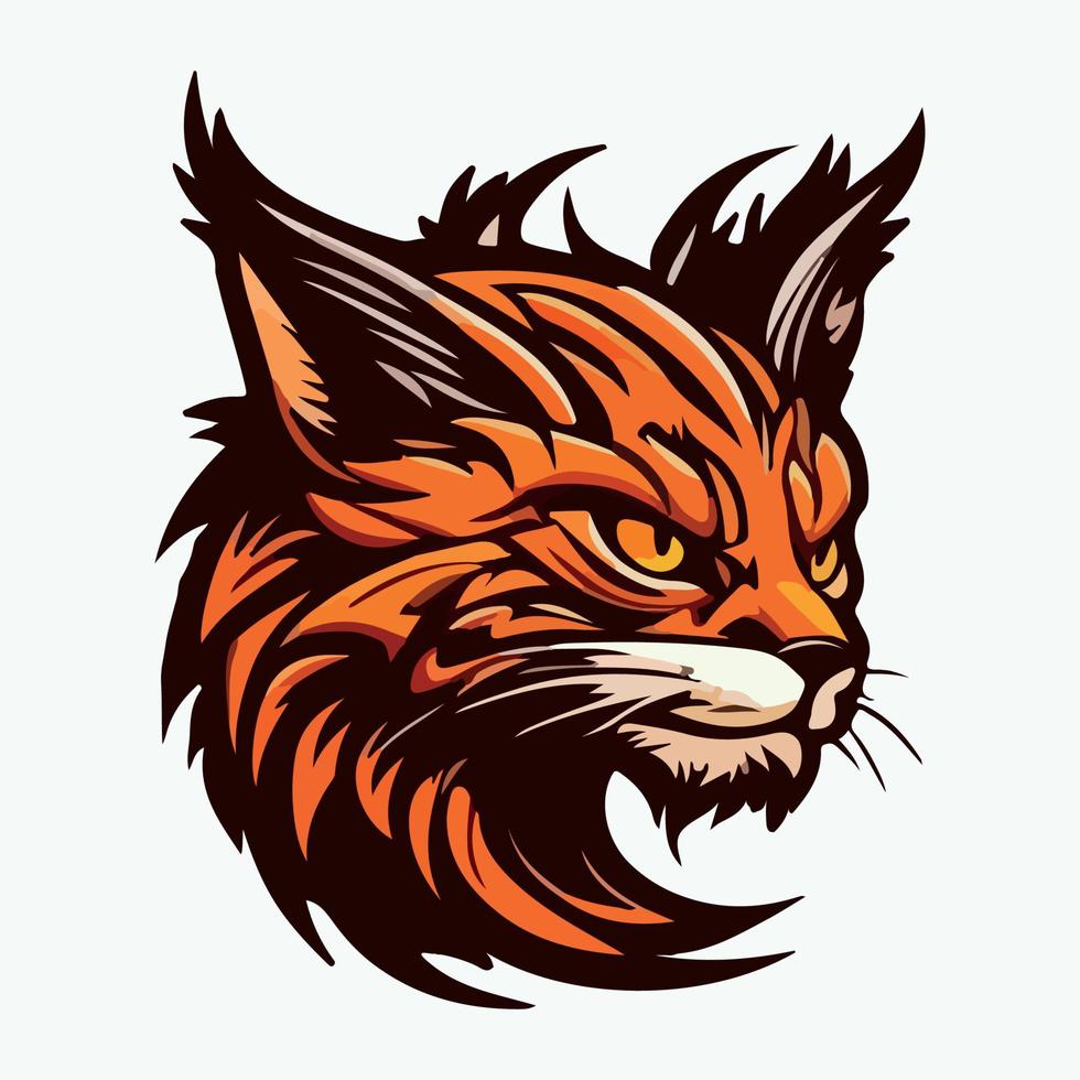 Angry Cat head mascot vector illustration with isolated background