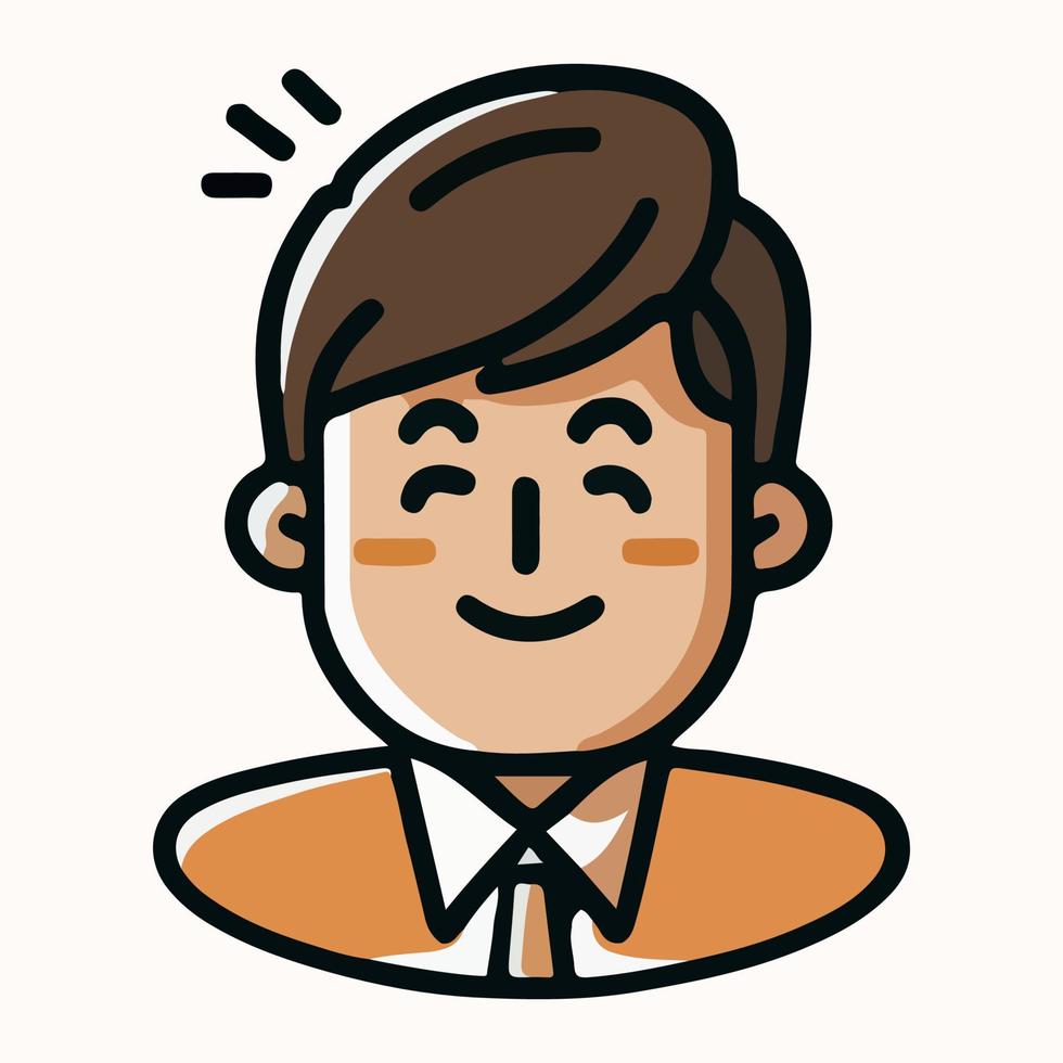 Positive face man upper body icon vector illustration