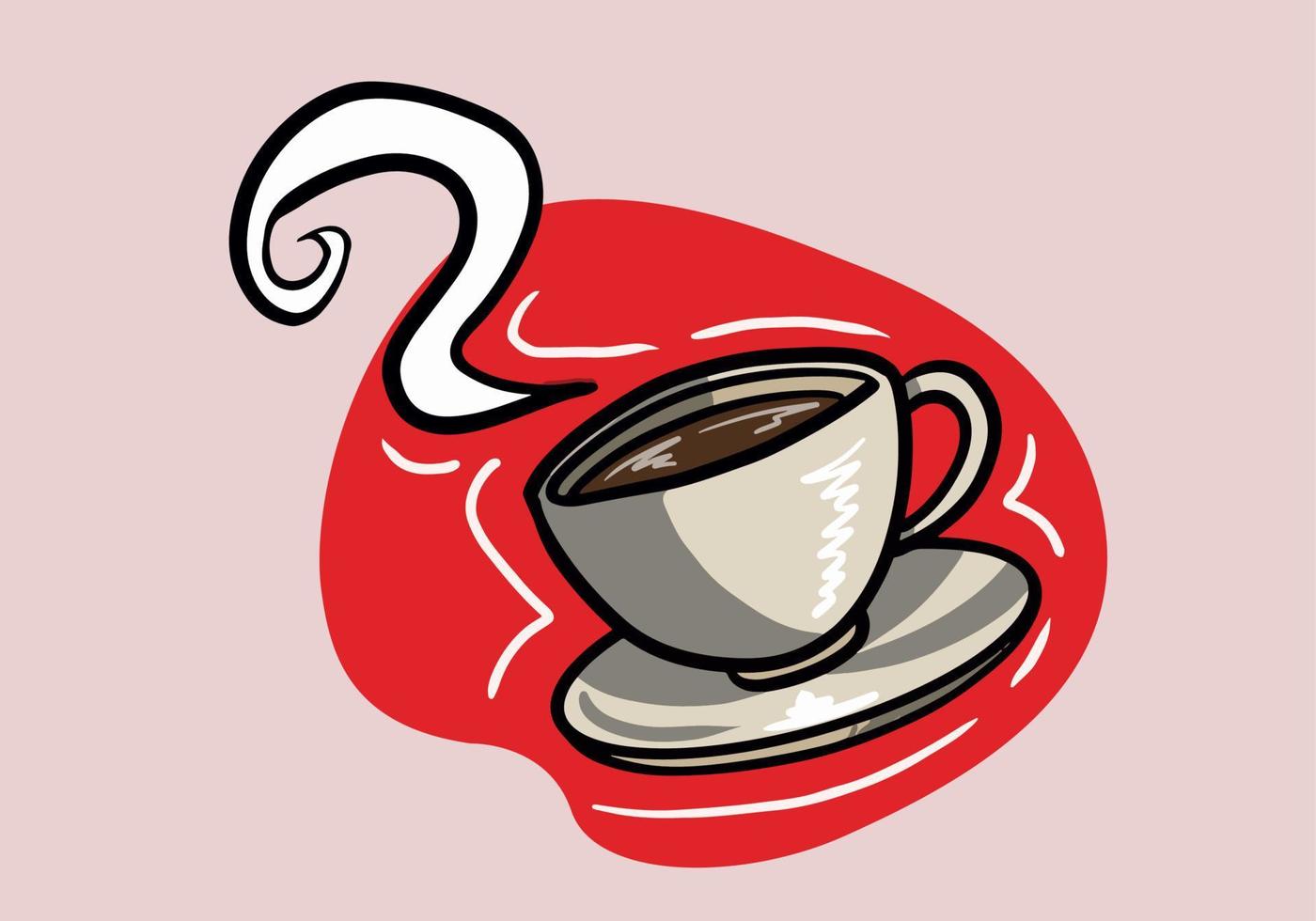 taza de café, vector ilustración dibujos animados estilo. decorativo diseño para cafetería, carteles, pancartas, tarjetas