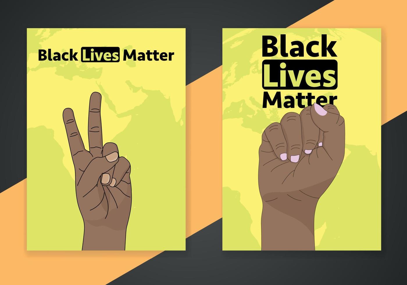 Black lives matter poster with protest fist in the air. BIPOC.Stop racism. Black lives matter graphic poster design template against racial discrimination dark background vector