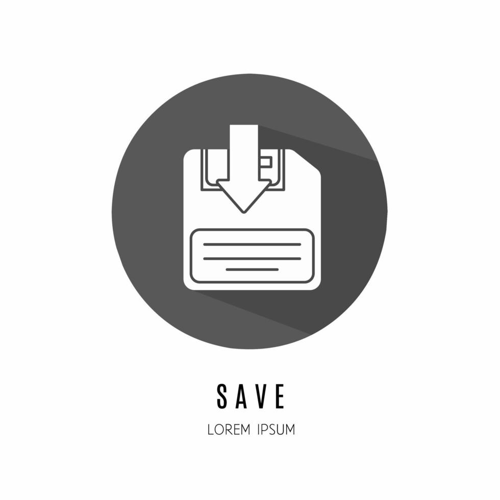 Save icon in flat. Logo for business. Stock vector. vector