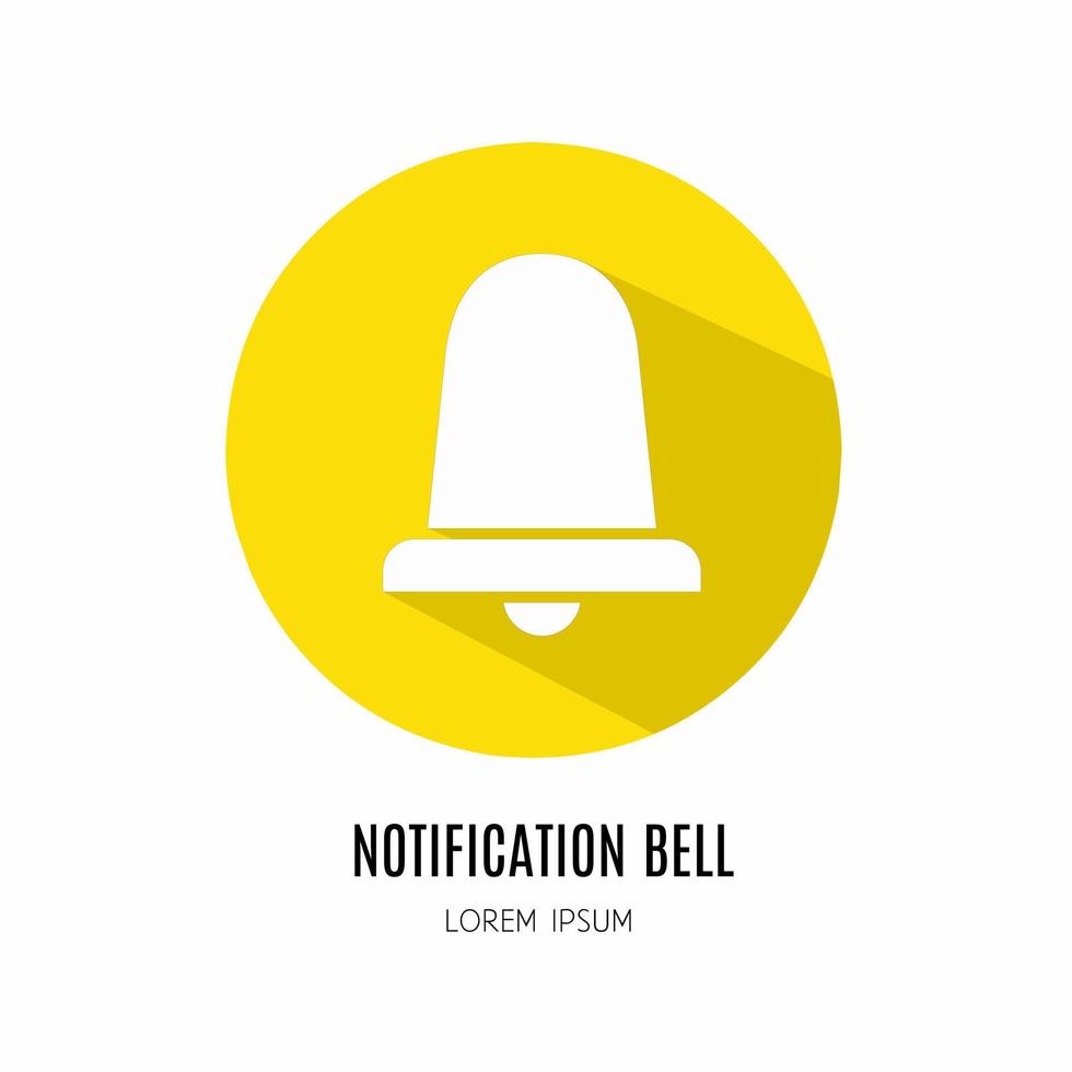 Notification bell icon in flat. Logo for business. Stock vector. vector