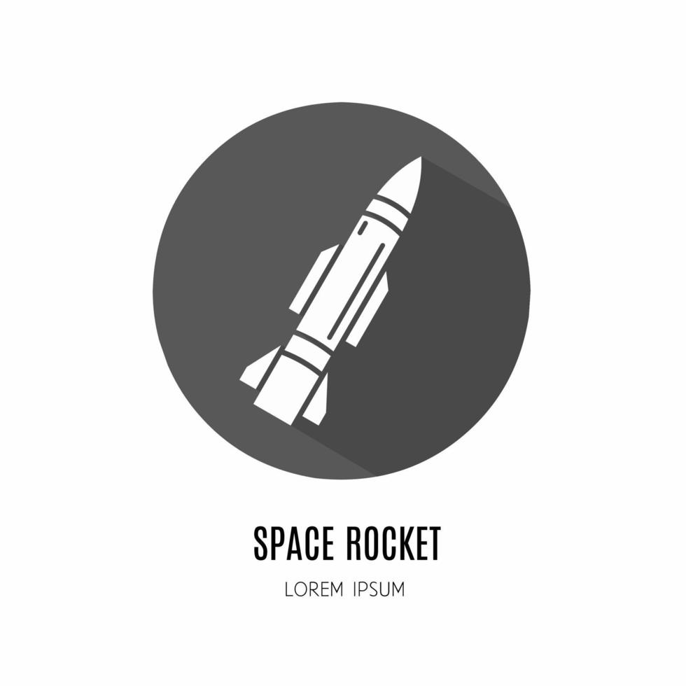 Space rocket icon in flat. Logo for business. Stock vector. vector