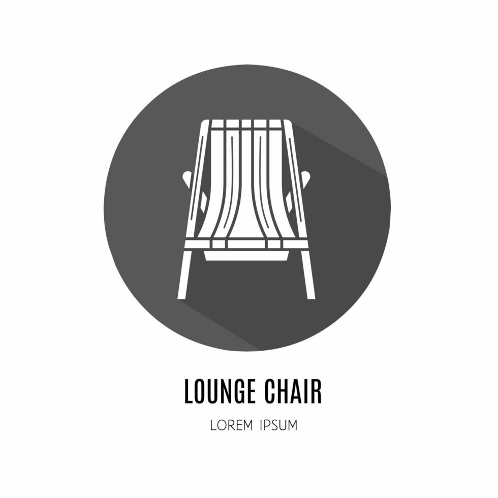 Lounge chair icon in flat. Logo for business. Stock vector. vector