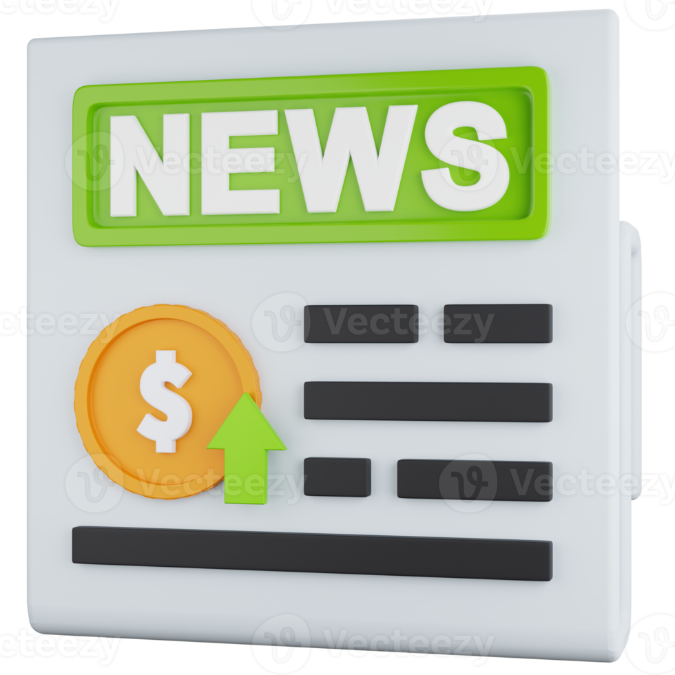 3D Icon Illustration Financial News Rises png