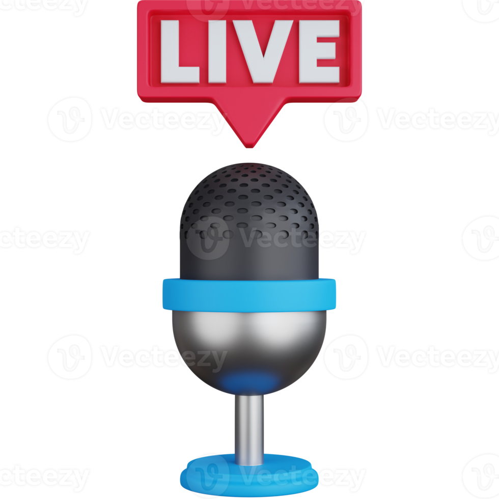 3D Icon Illustration Podcast Live Broadcast png