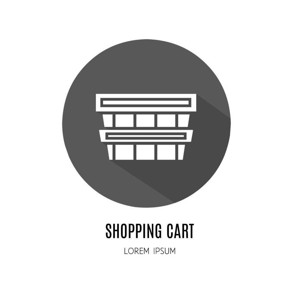 Shopping cart icon in flat. Logo for business. Stock vector. vector