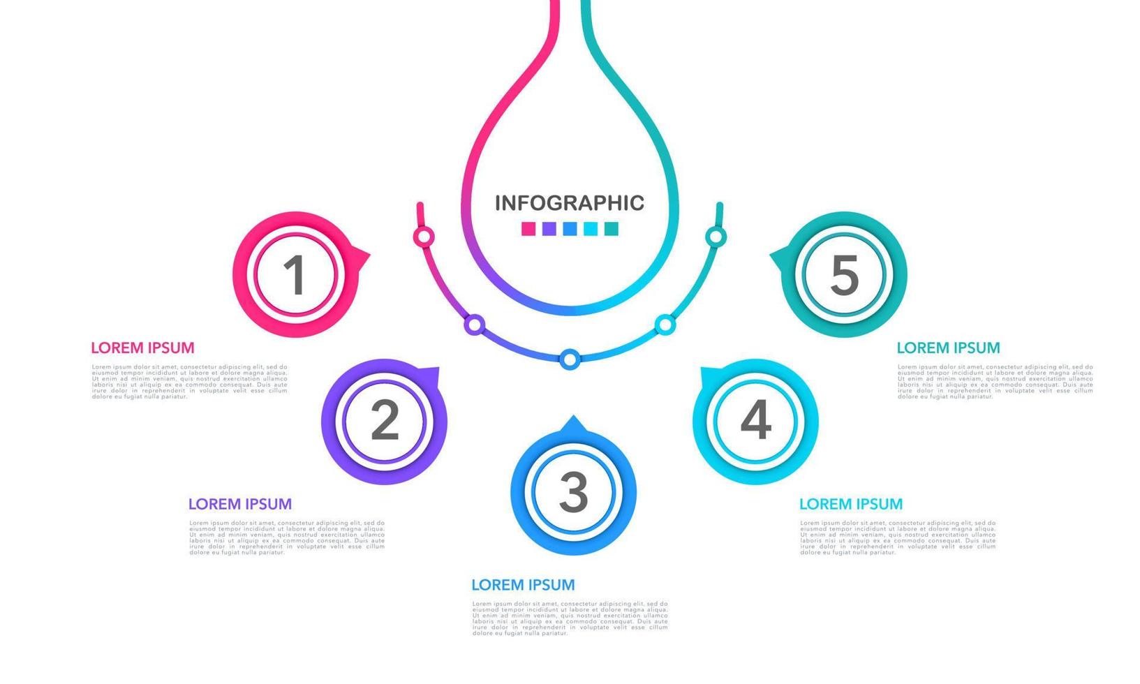Infographic drop of water 5 options or steps. Vector illustration.
