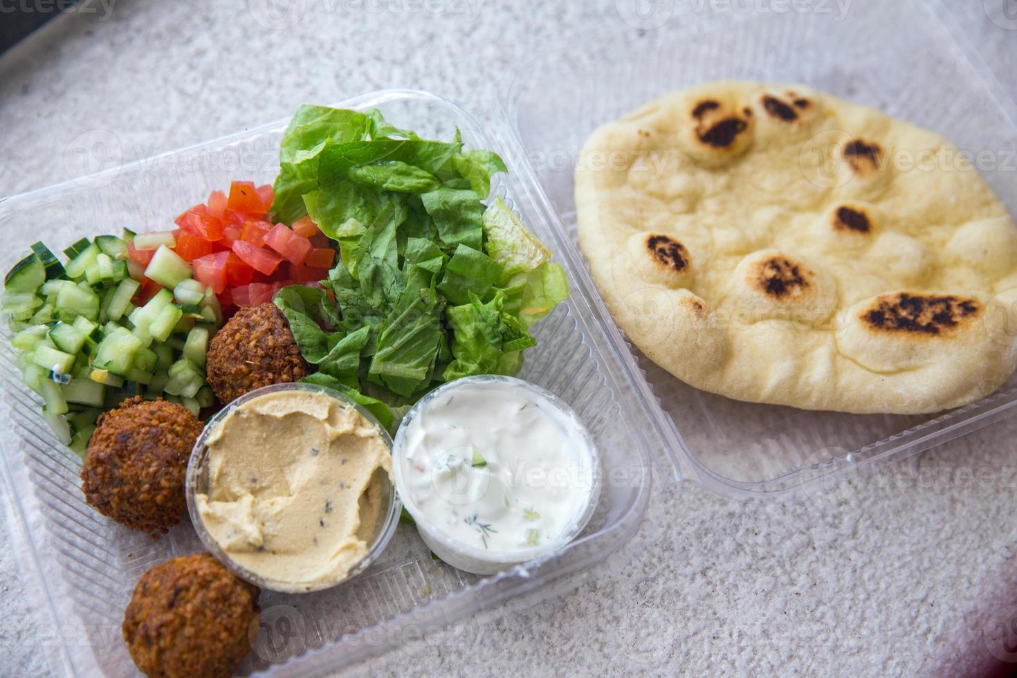 Falafel with Salad and Pita photo