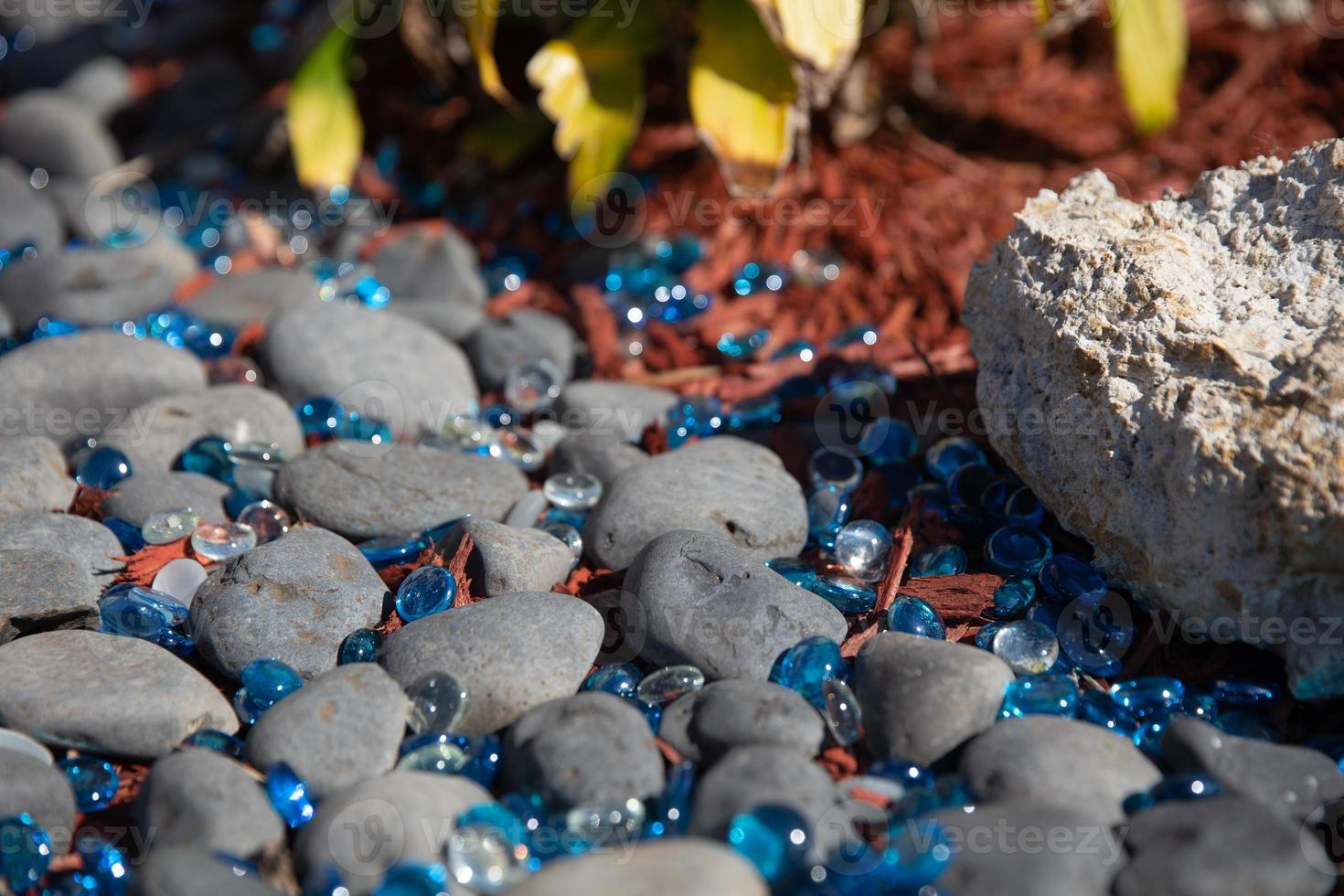 Garden Walkway with Blue rocks photo