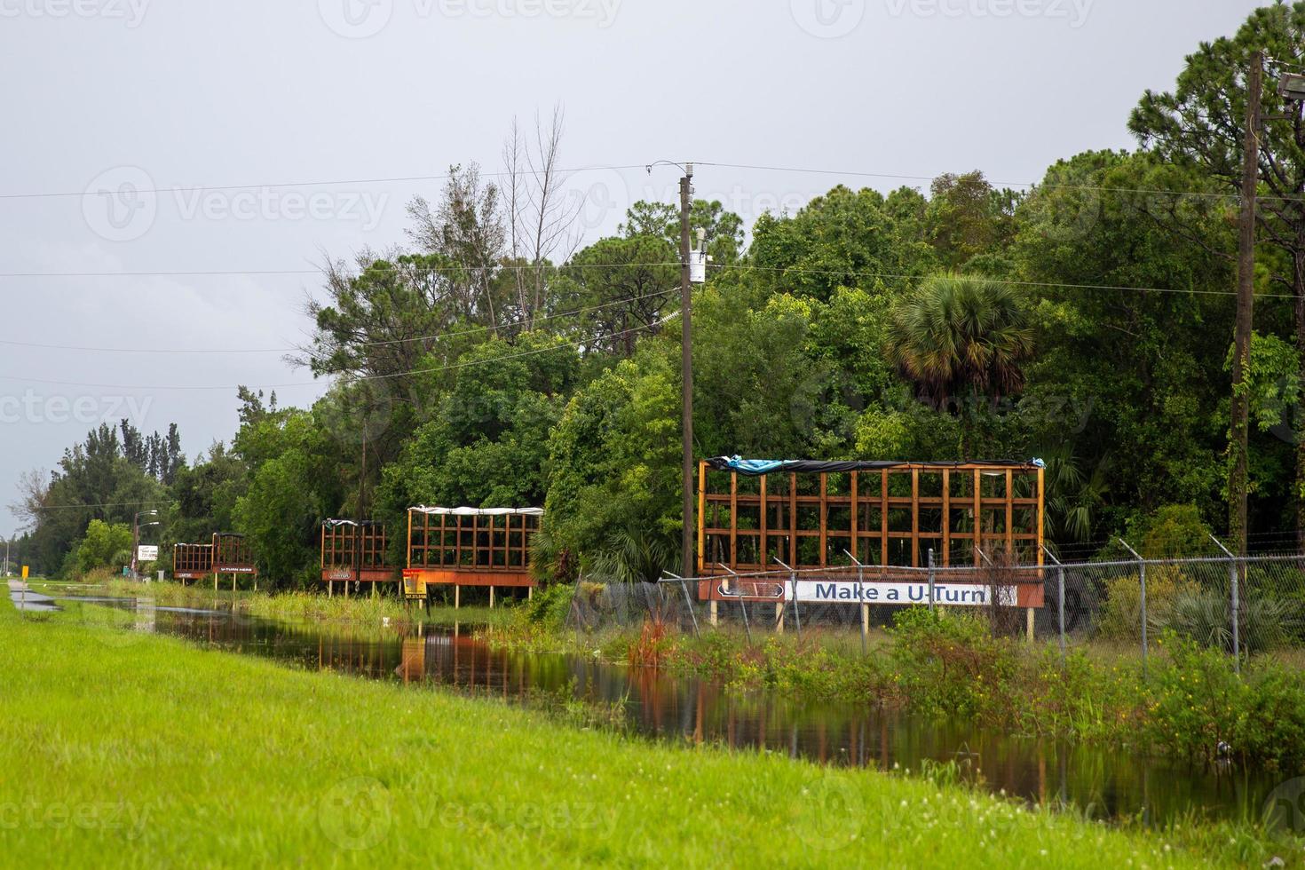 Billboards destroyed by a Hurricane photo