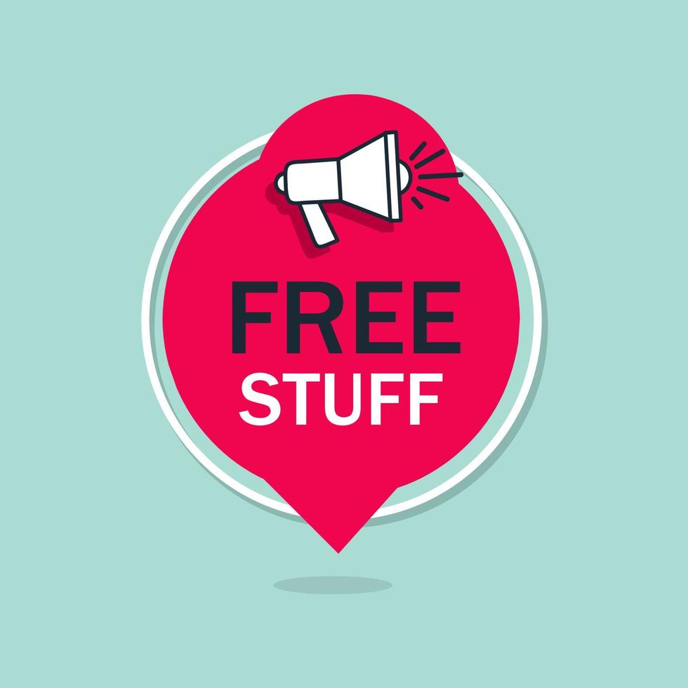 Free stuff text quote banner template, flat style vector illustration. Flat icon design.