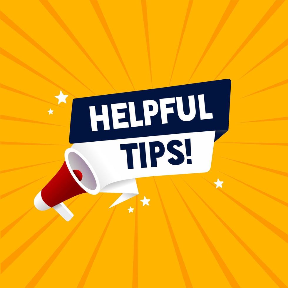 Helpful Tips banner template. Business advice. Flat vector illustration on white background.