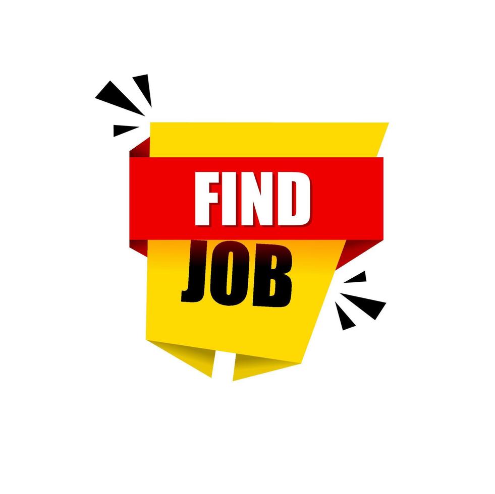 Find job banner design. Vector illustration on white background. Business concept.