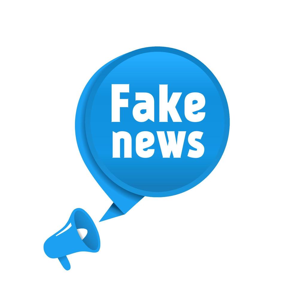 Fake news word writing text. Speech bubble icon megaphone. News concept vector illustration.