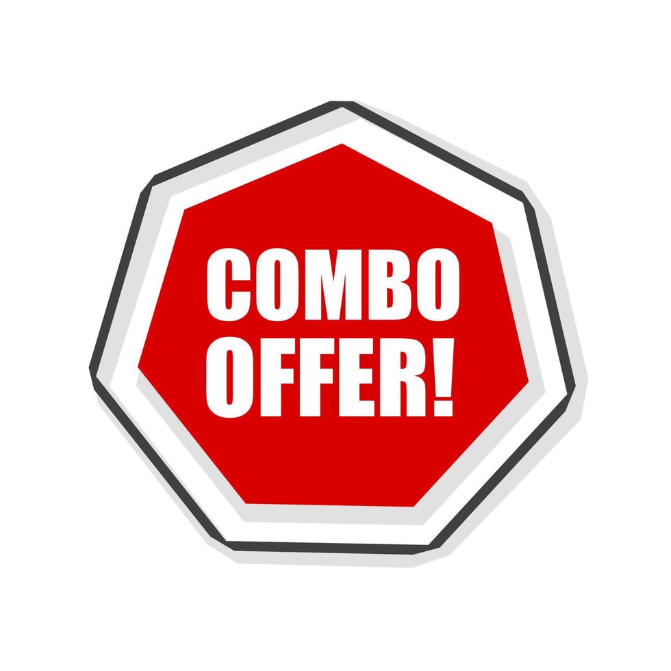 Combo offer sticker icon design banner template. Flat style vector illustration.