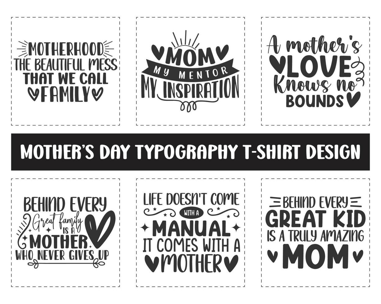 Mother's day typography t-shirt design pro download vector