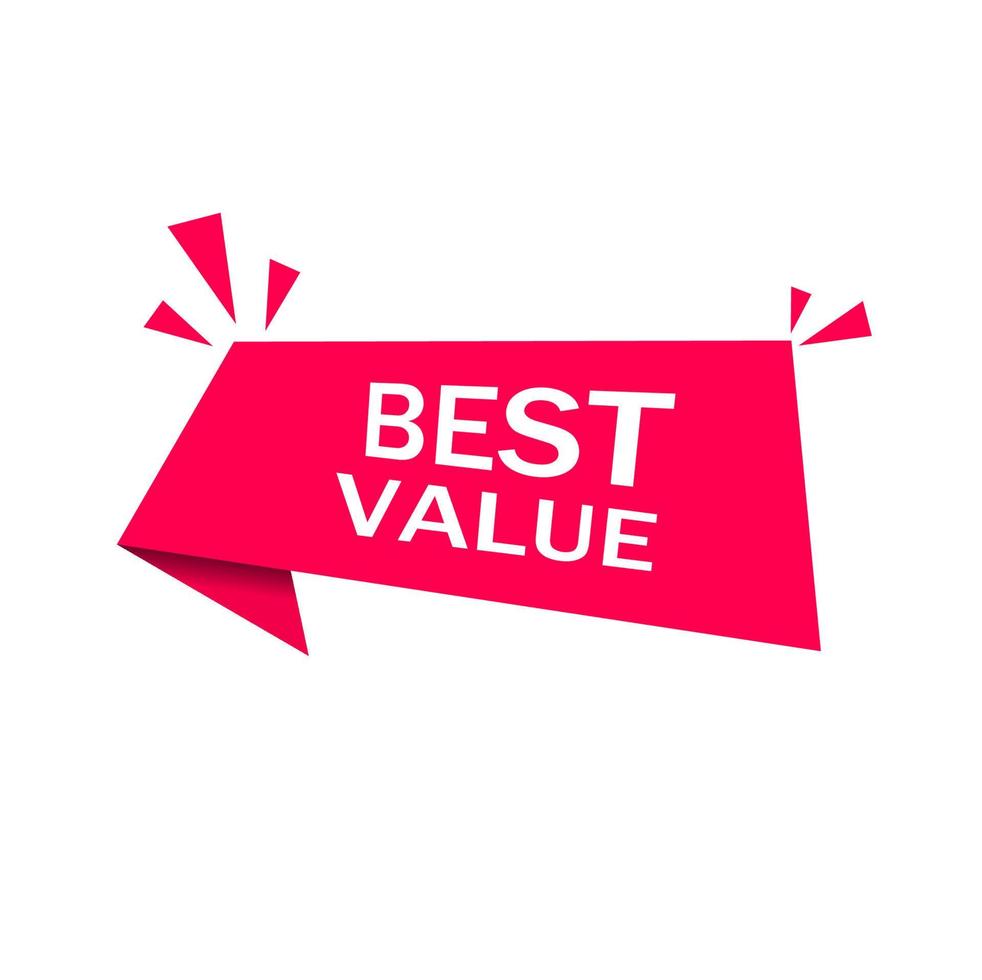Best value banner design. Modern style vector template white background.