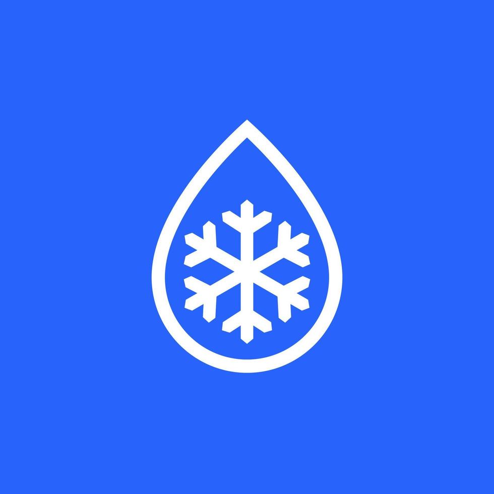 coolant drop icon with a snowflake, vector