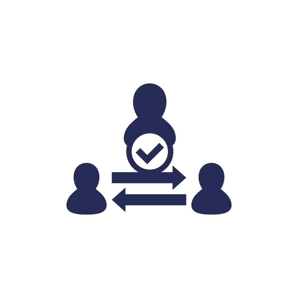 broker or third party icon on white vector