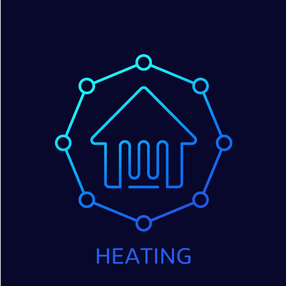 house heating line icon, vector