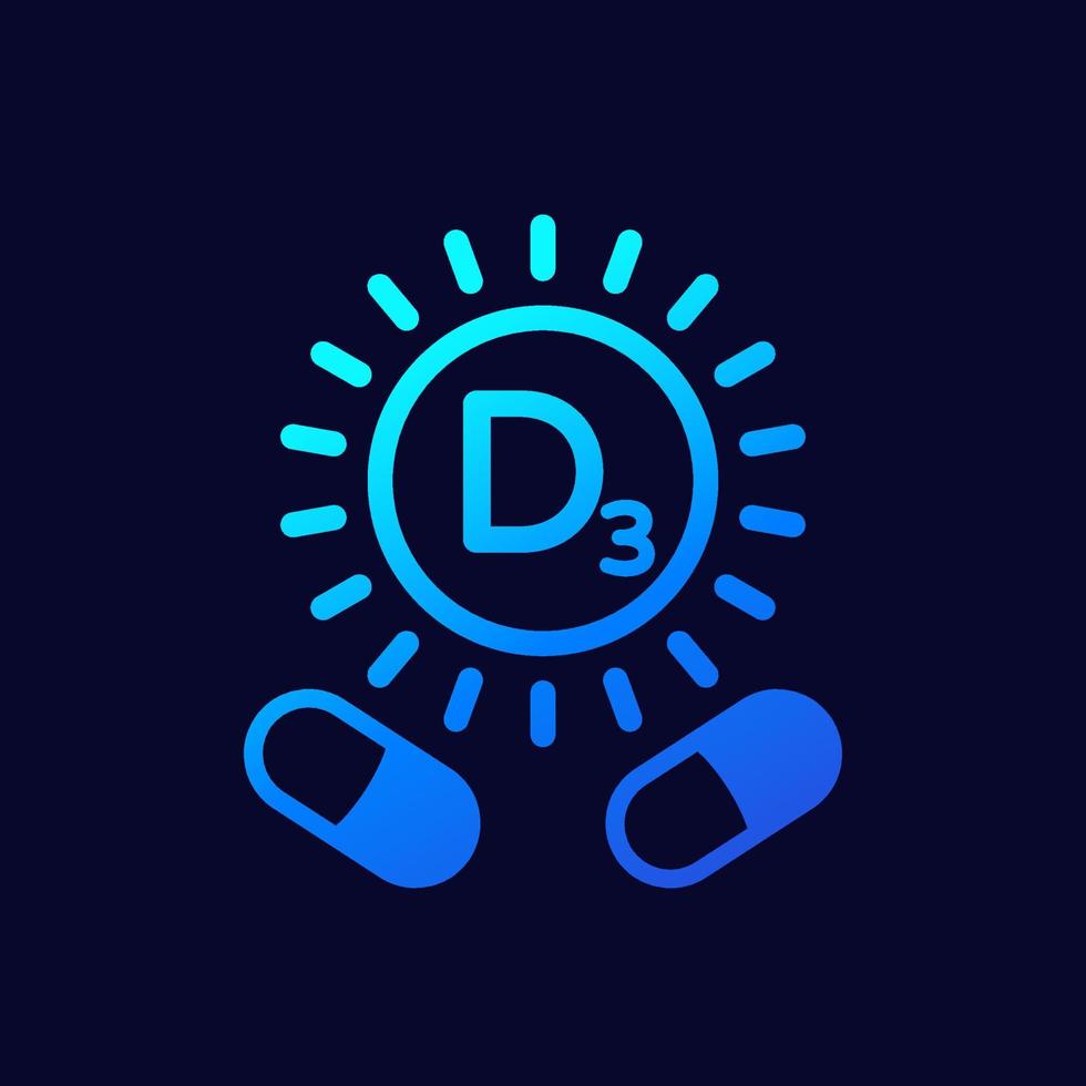 d3 vitamin pills icon, vector