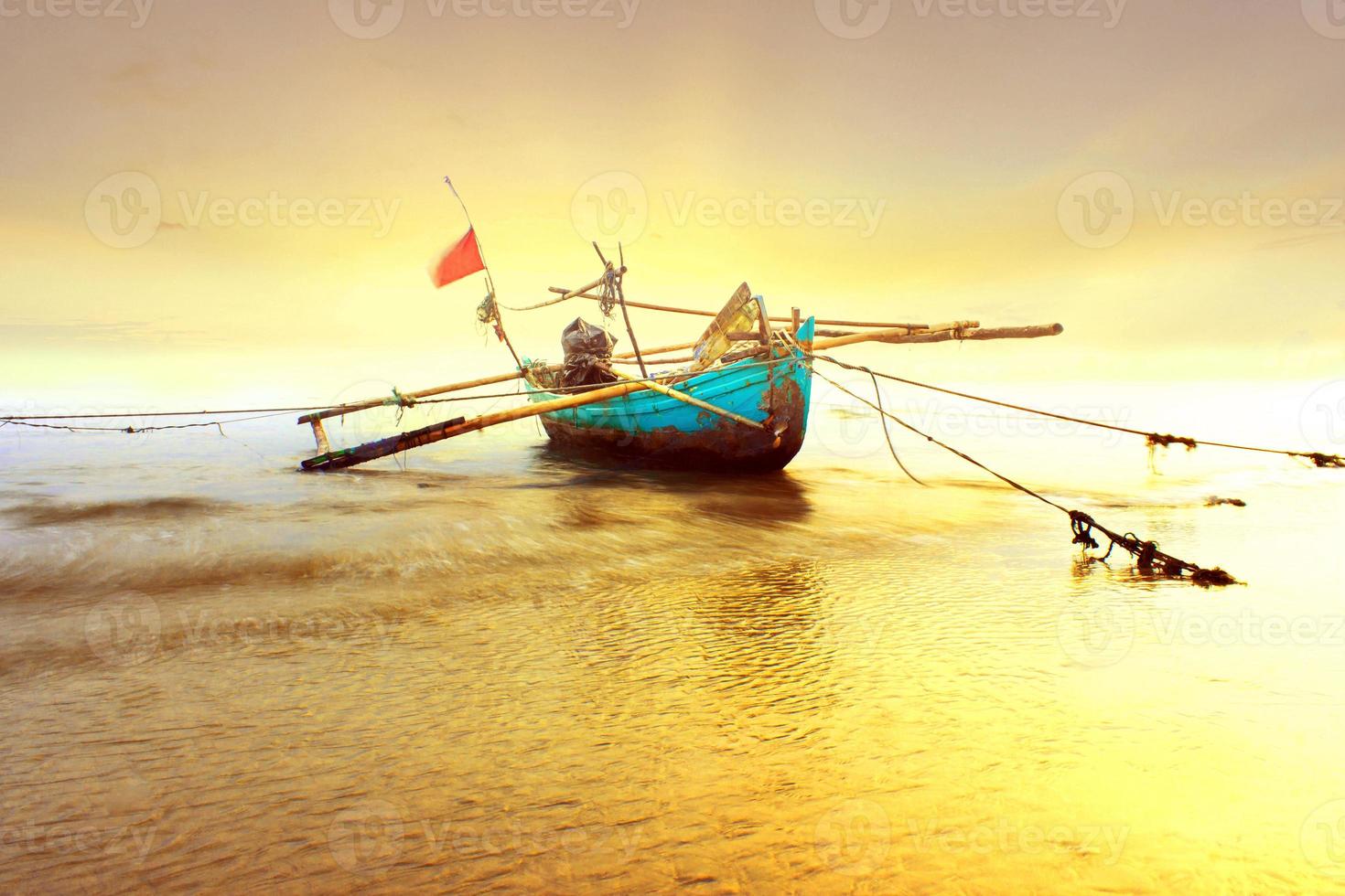 Beautiful morning view indonesia. Panorama Landscape paddy fields with beauty color and sky natural light photo