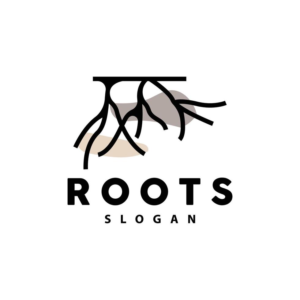 Root Logo, Tree Root Vector, Nature Tree Simple Icon Design vector