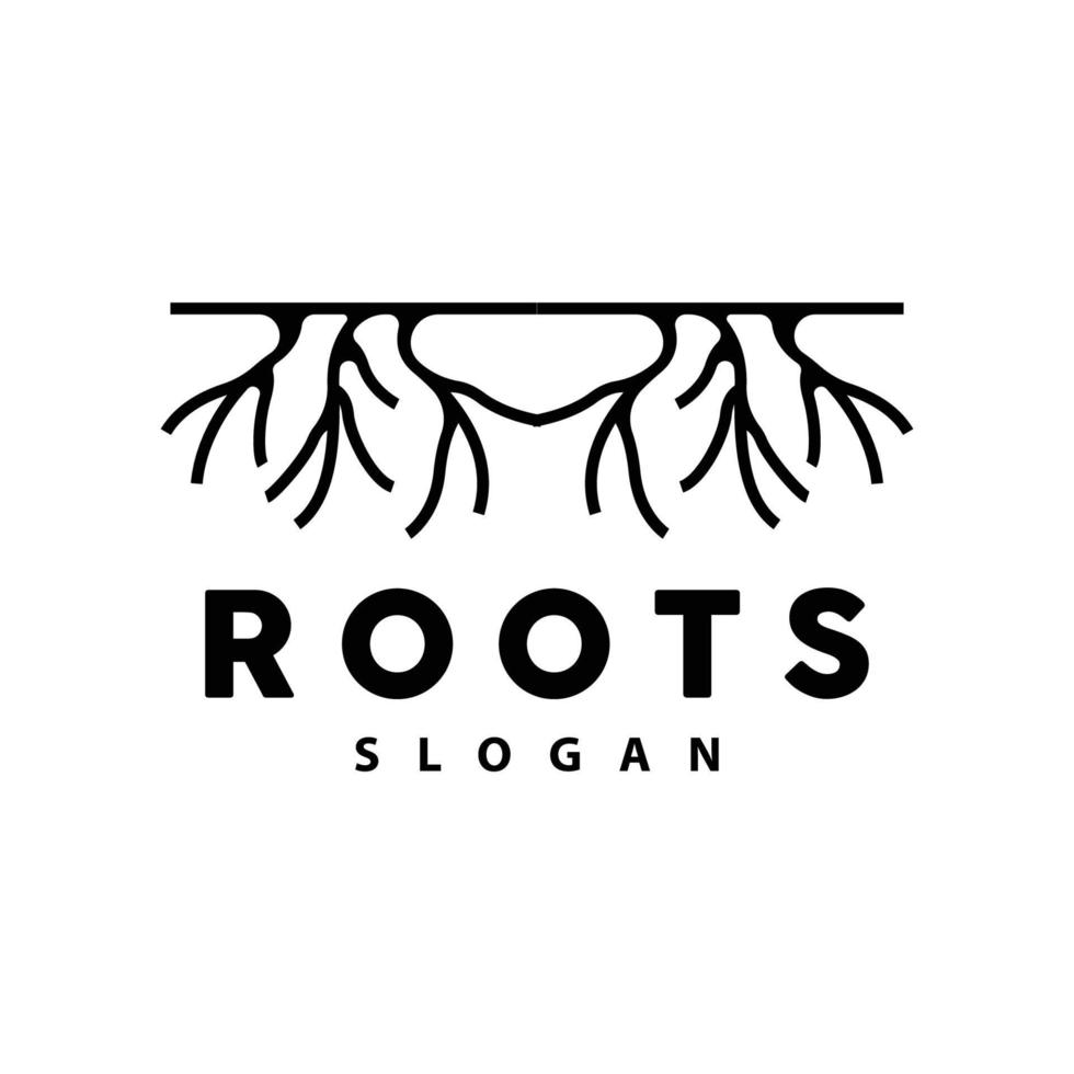 Root Logo, Tree Root Vector, Nature Tree Simple Icon Design vector