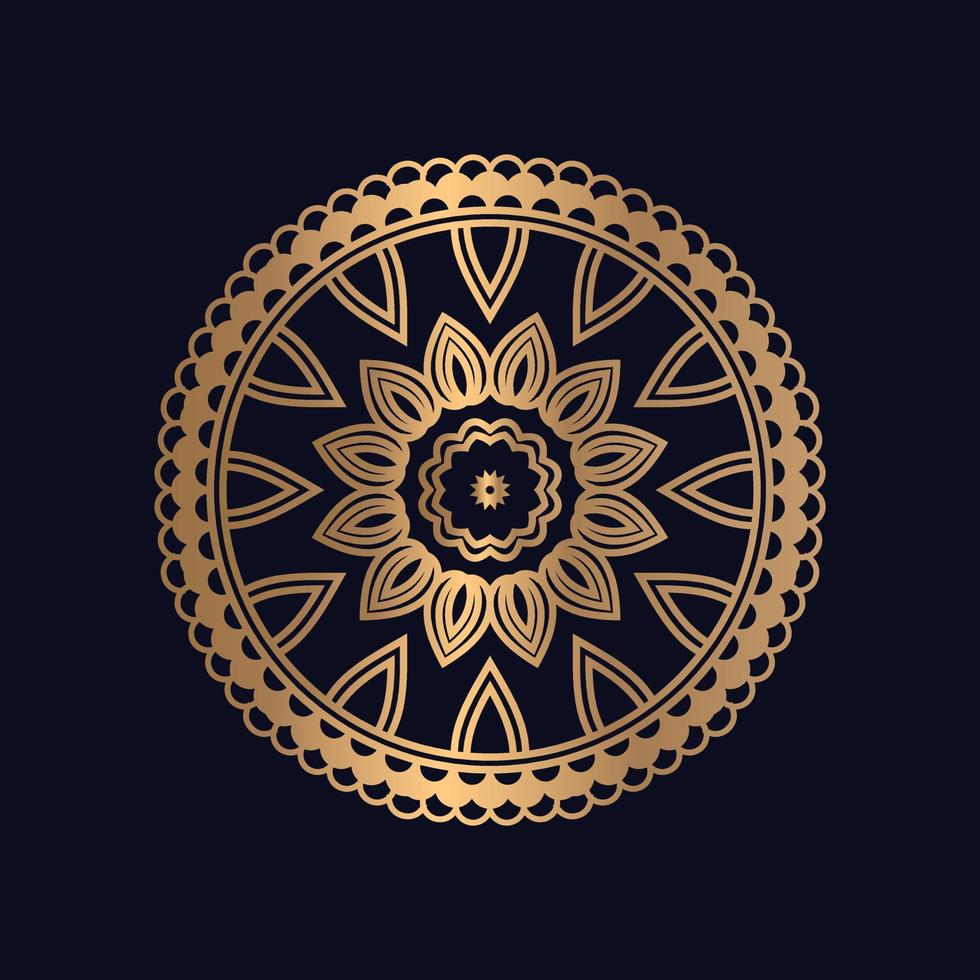 Luxury mandala design with golden arabesque pattern vector