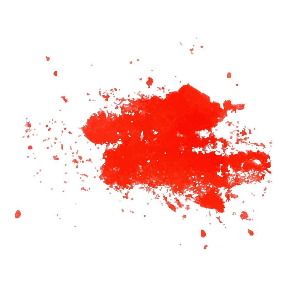 Abstract red hand stroke watercolor background vector