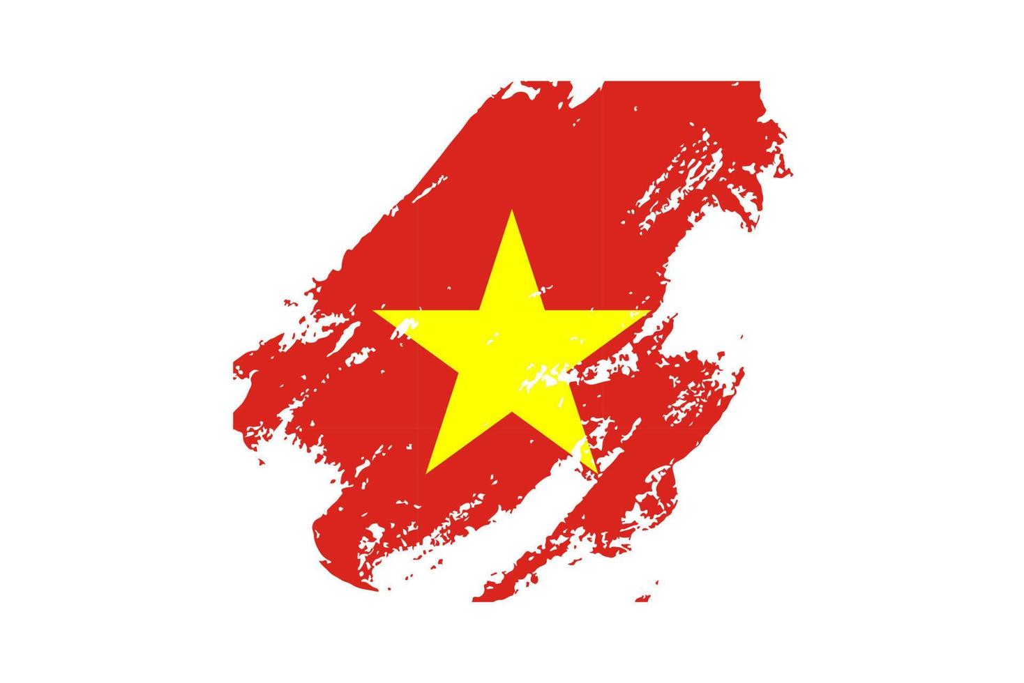 cepillo golpes bandera de Vietnam, cepillo golpes dibujado por mano, Vietnam independencia día. vector