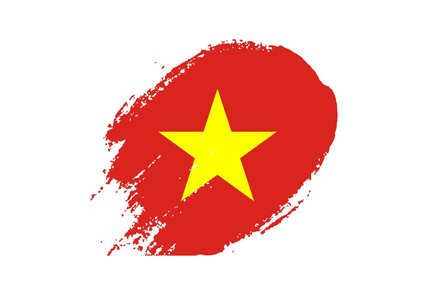 Brush strokes flag of Vietnam, Brush strokes drawn by hand, Vietnam Independence Day. vector