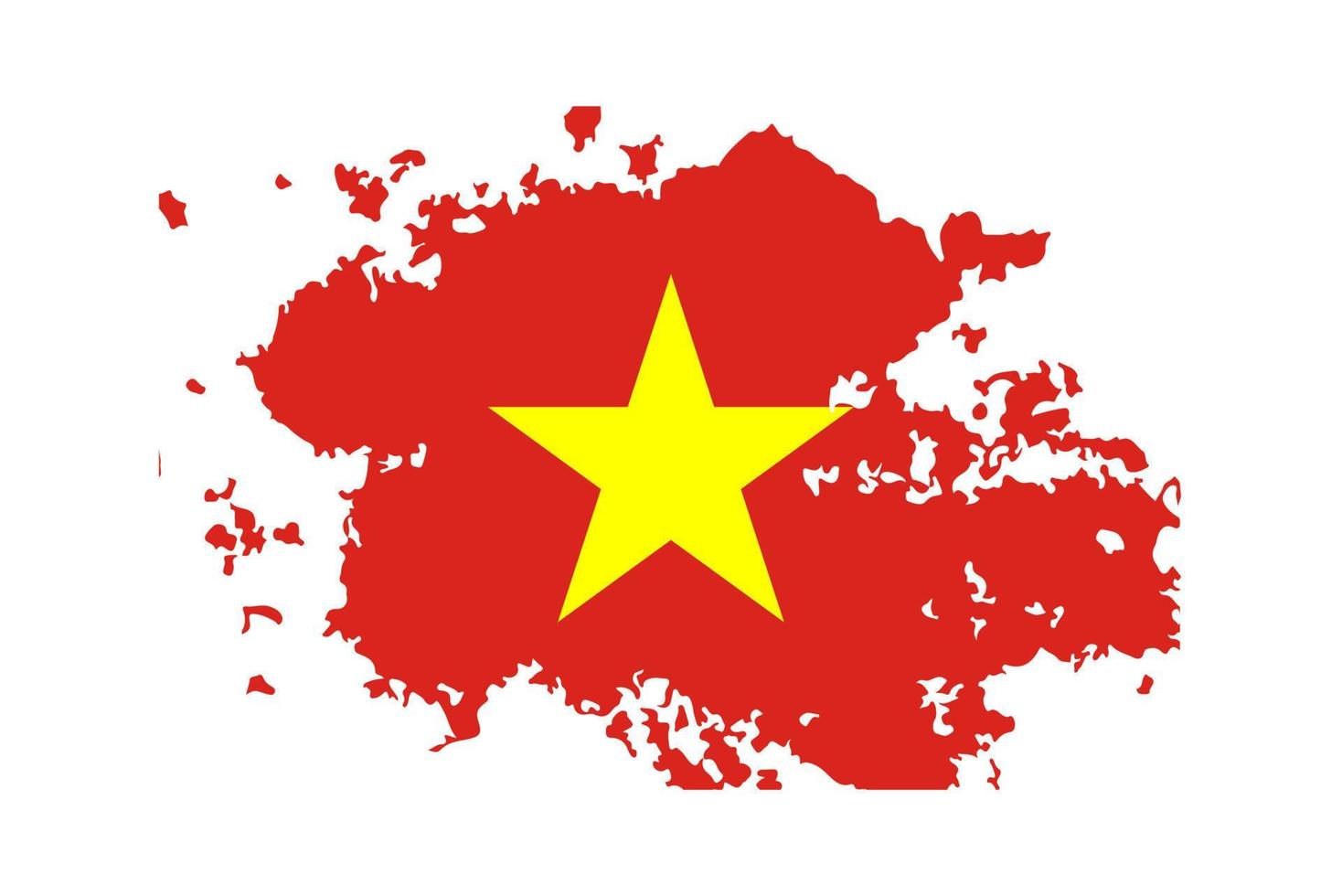 Brush strokes flag of Vietnam, Brush strokes drawn by hand, Vietnam Independence Day. vector