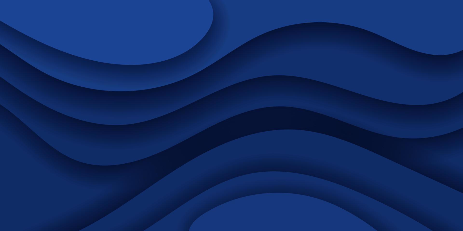 abstract dark blue paper and overlap wave curve line dimension modern website banner design vector background