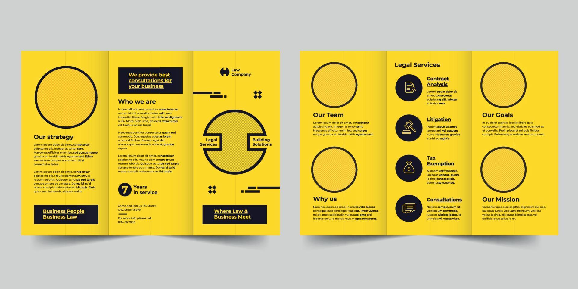 Legal Services Lawyer trifold brochure template, Trifold Brochure Accountancy Firm flyer vector layout Trifold mockup Pro Vector