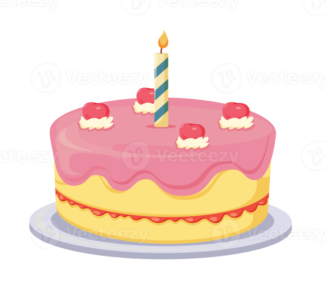 Birthday cake isolated illustration png