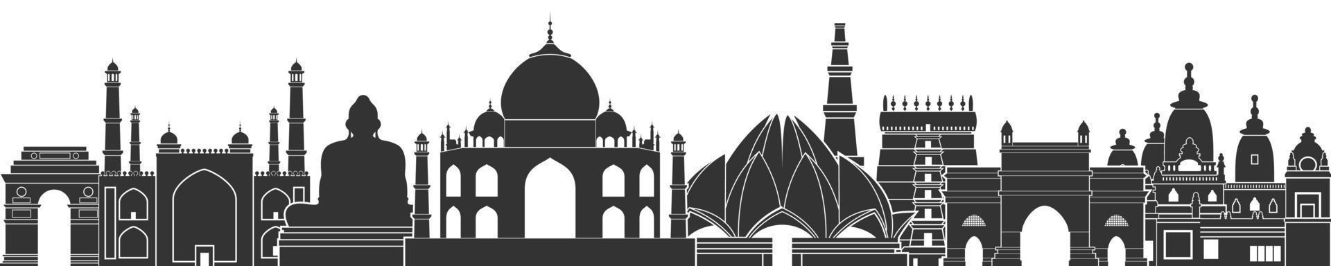 islamic mosque building set flat illustration vector