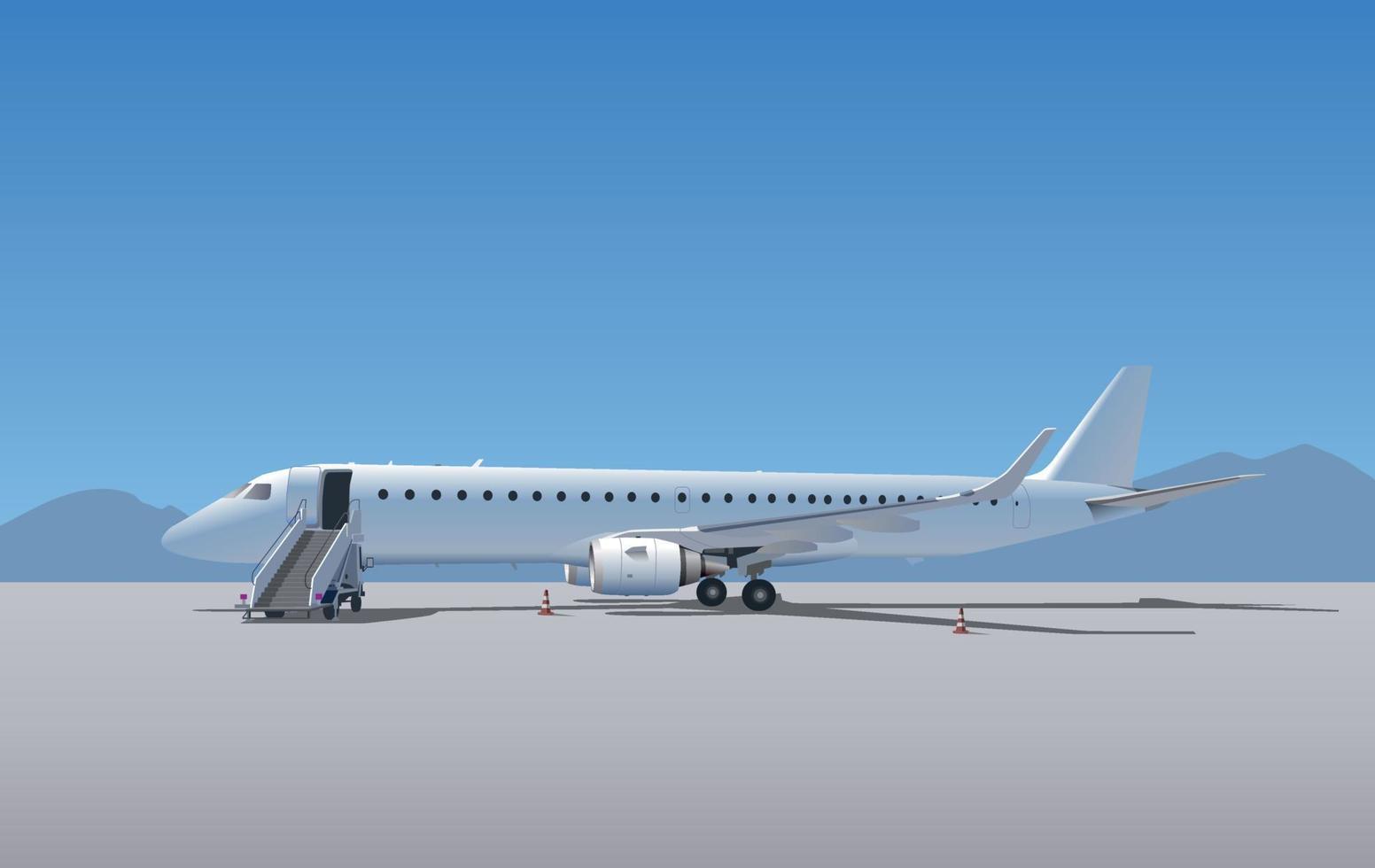 The plane is waiting for passengers. Vector. vector