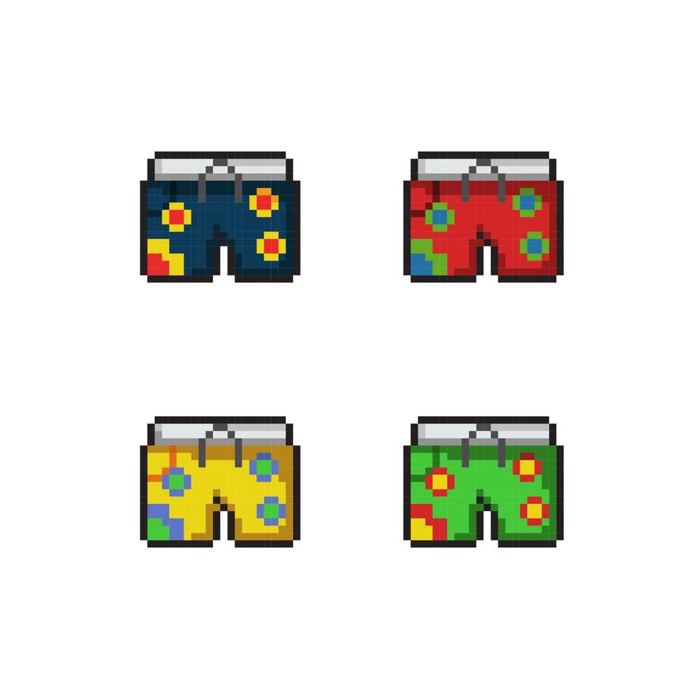 trunk collection with different color in pixel art style vector